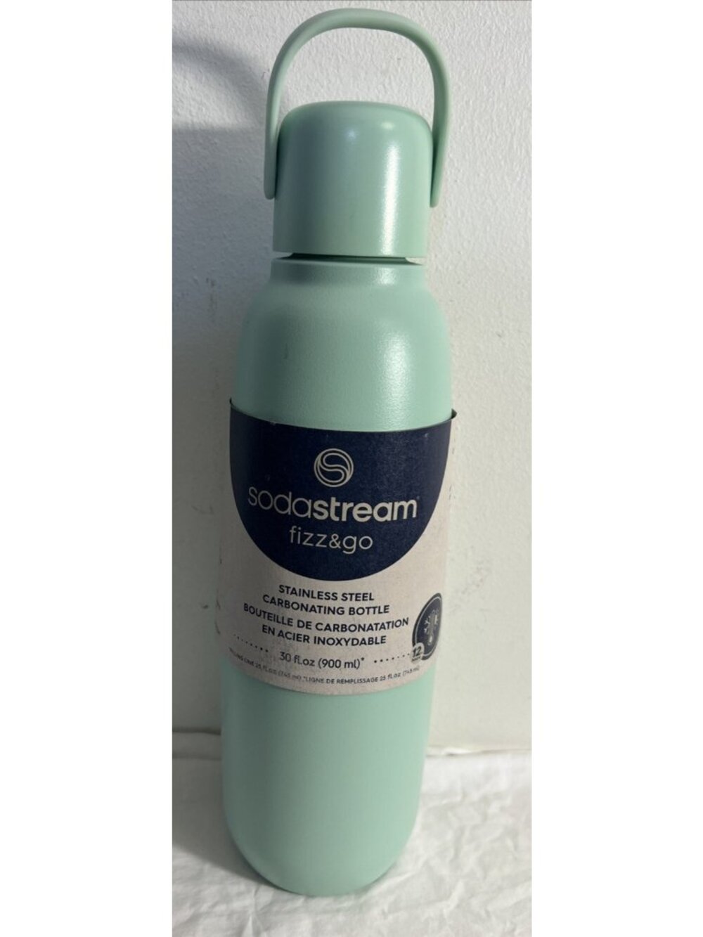 NEW SodaStream Fizz & Go Stainless Steel Carbonating Bottle 30 FL Oz
